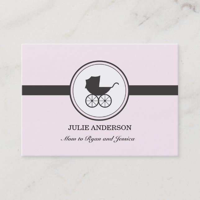 Vintage Baby Carriage Calling Card Telefonnummerkarte (Vorderseite)