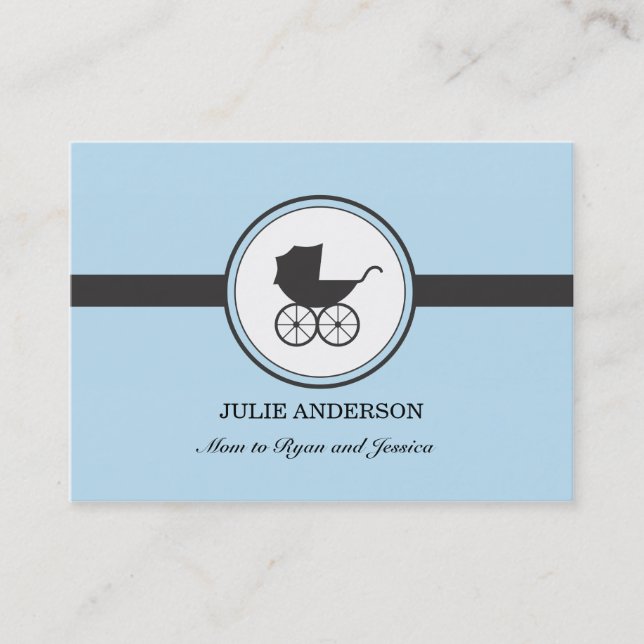 Vintage Baby Carriage Calling Card Telefonnummerkarte (Vorderseite)