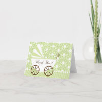 Vintage Baby-Carriage Dankeschön Karte