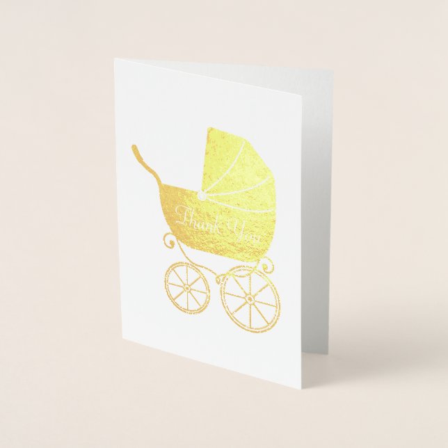 Vintage Baby Carriage Dusche schön Folienkarte (Vorderseite)