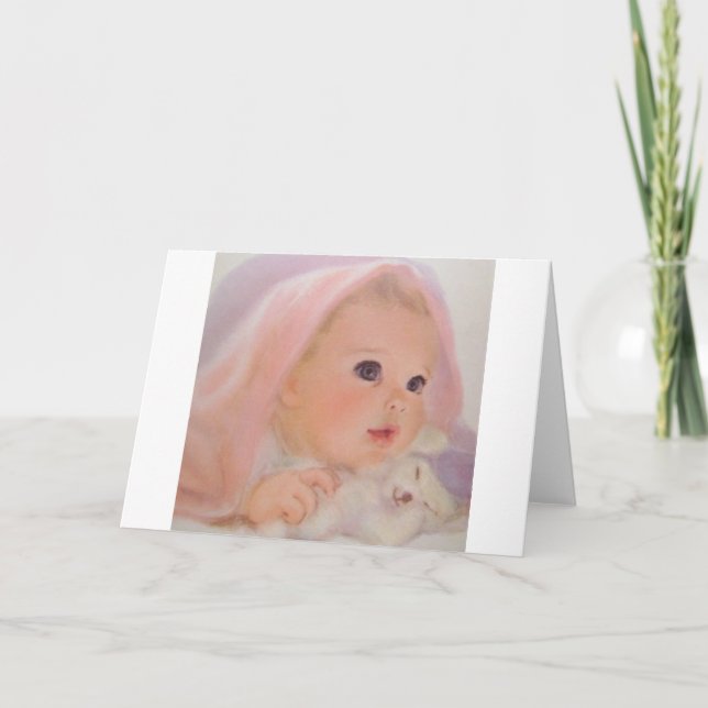 Vintage Baby-Grußkarte Karte (Vorderseite)