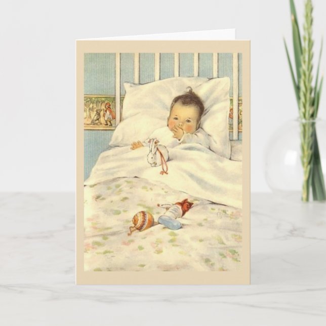 Vintage Baby-Grußkarte Karte (Vorderseite)