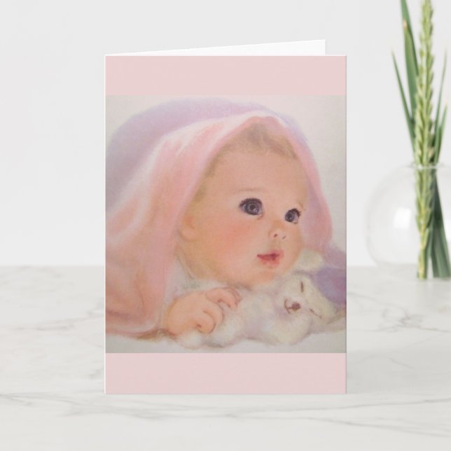 Vintage Baby-Grußkarte Karte (Vorderseite)