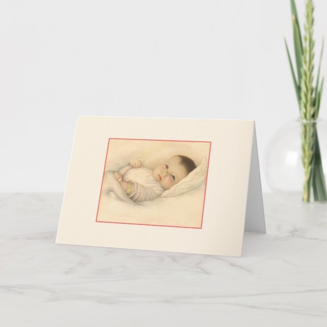 Vintage Baby-Note Karte (Vorderseite)