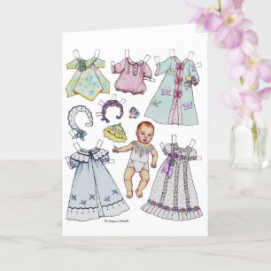 Vintage-Baby-Papierpuppe leere Karte