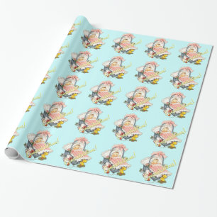Vintage-Baby-Party Geschenkpapier