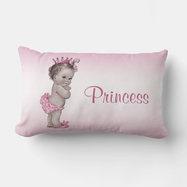 Vintage Baby-Prinzessin Pink Lendenkissen (Vorderseite)