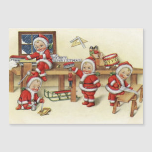 Vintage-Baby-Santa-Illustration Magnetkarte