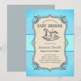 Vintage BABY SHOWER Einladung - Rockpferd