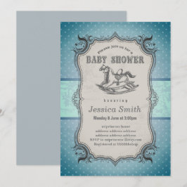Vintage BABY SHOWER Einladung - Rockpferd