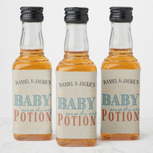 Vintage Babybackmittel Alkoholflaschenetikett