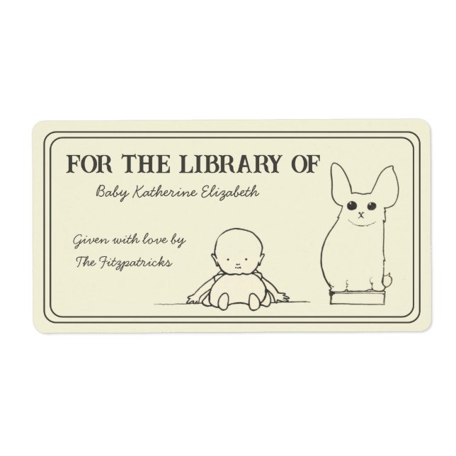 Vintage Babyduschbücher für Baby-Buchzeichen (Vorne)