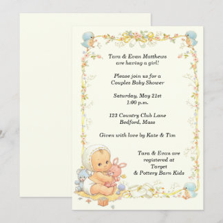 Vintage Babydusche Einladung