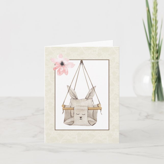 Vintage Babydusche geklappt dank Karte (Vorderseite)