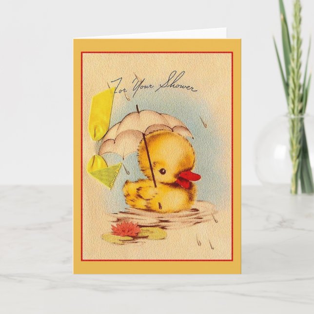 Vintage Babyduschkarte Karte (Vorderseite)