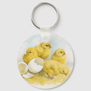 Vintage Babyhühner Schlüsselanhänger