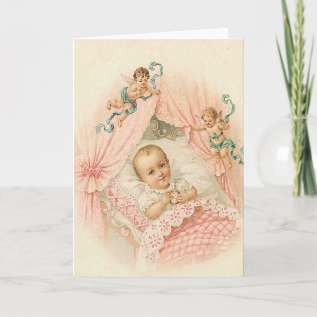 Vintage Babykarte Dankeskarte (Vorderseite)