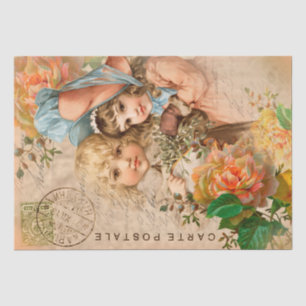 Vintage Babys Entpackungspapier für Postkarten Seidenpapier