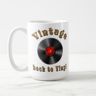 Vintage-Back-to-Vinyl-Schallplatten-Kunst Kaffeetasse