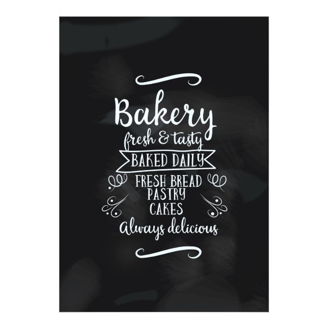 Vintage Bäckerei Brotkartentafel Fotodruck (Vorne)