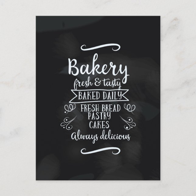 Vintage Bäckerei Brotkartentafel Postkarte (Vorderseite)
