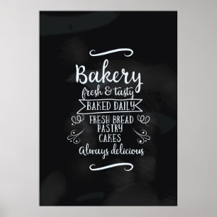 Vintage Bäckerei Kreidetafel Poster