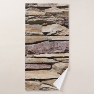 Vintage background texture old masonry stone brick badehandtuch