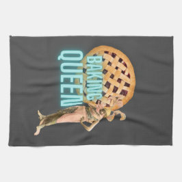 Vintage Backkönigin auf Grau Geschirrtuch