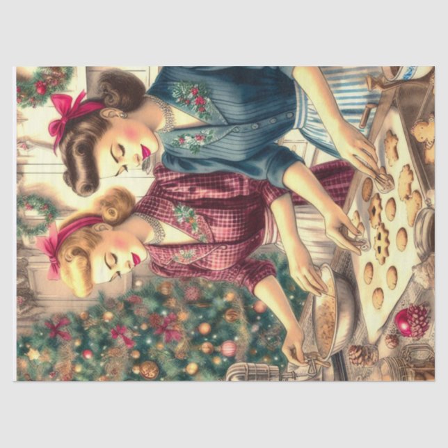 Vintage Backkost Weihnachten Ladys Seidenpapier (Vorderseite)