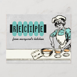 Vintage Backwaren Girl Koch Kuchen Rezept Karte