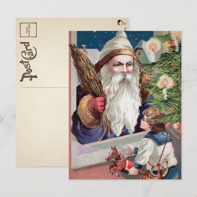 Vintage Bad Santa Weihnachtskarte Postkarte (Vorne/Hinten)