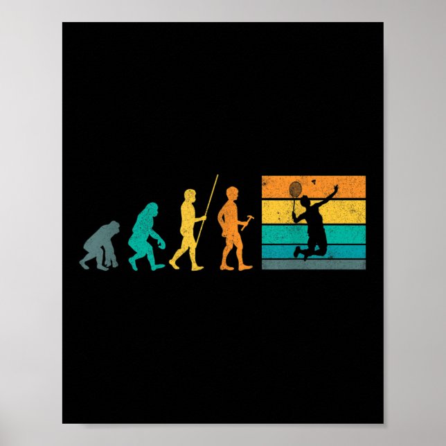Vintage Badminton Evolution Shuttle Retro Badminto Poster (Vorne)