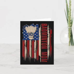 Vintage Badminton Mama Amerikanische Flagge Funny Karte