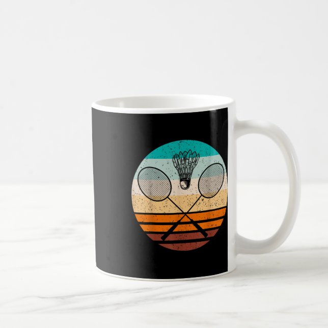 Vintage Badmintonspieler Badminton  Kaffeetasse (Rechts)