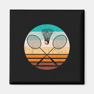 Vintage Badmintonspieler Badminton Magnet