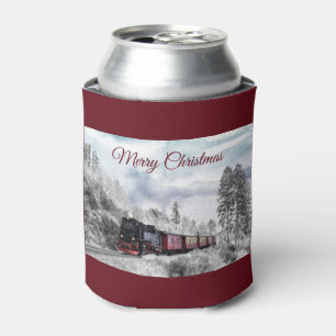 Vintage Bahn Winterweihnachtszene Dosenkühler