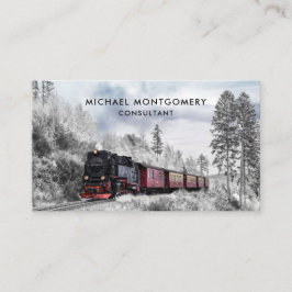 Vintage Bahn Winterweihnachtszene Visitenkarte