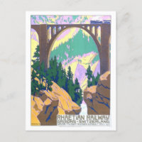 Vintage Bahnposter der Schweiz Postkarte
