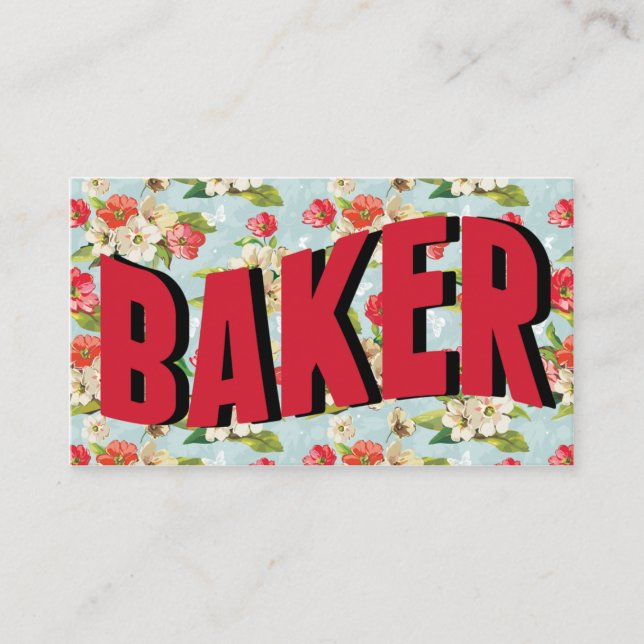 Vintage Baker Business Cards Visitenkarte (Vorderseite)