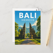 Vintage-Bali-Postkarte – Handara-Tor