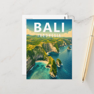 Vintage Bali Postkarte – Kelingking Klippenküste