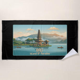 Vintage Bali Ulun Danu Beratan Seetempel Reise Strandtuch