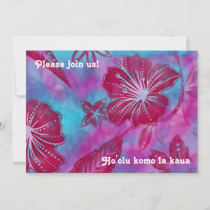 Vintage Balinese-Batik-Luau-Einladungen Einladung