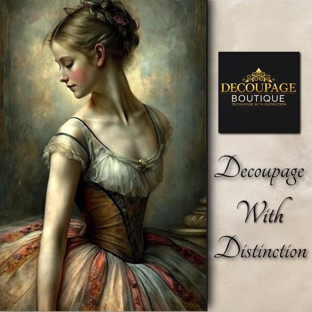 Vintage Ballerina im romantischen Gotischen Dekoup Seidenpapier (Romantic Vintage Ballerina in Gown Decoupage Tissue paper)