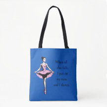 Vintage Ballerina und Tutu Zitat Cobalt Blue