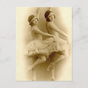 Vintage-Ballerinen Postkarte