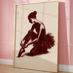 Vintage-Balletttänzerin-Plakat Elegante Ballerin Poster