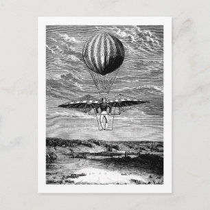 Vintage Ballon Ballonfahrer mit Fallschirm Postkarte
