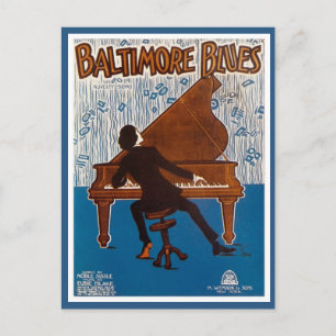 Vintage Baltimore Blues-Musikcover Postkarte