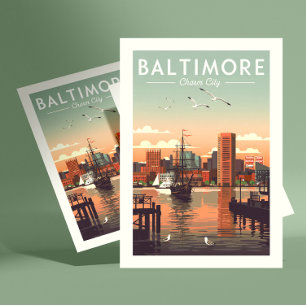 Vintage Baltimore Postkarte